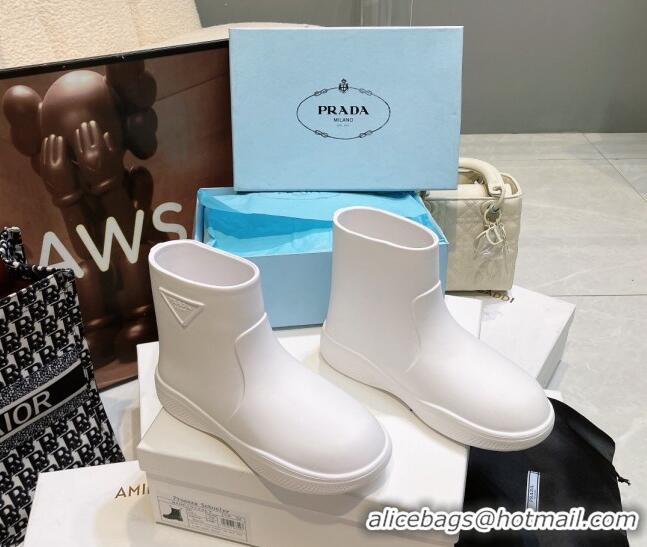 Purchase Prada Rubber Ankle Rain Boots White 120327