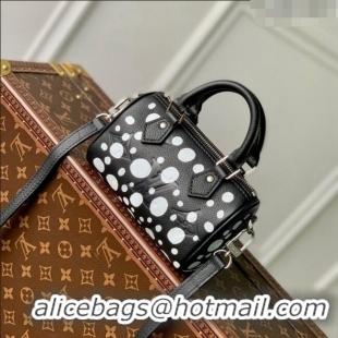 Unique Grade Louis Vuitton LVxYK Nano Speedy Bag with Painted Dots in Monogram Eclipse Canvas M81910 Black/Silver 2023