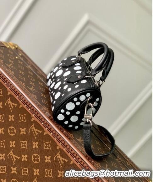 Unique Grade Louis Vuitton LVxYK Nano Speedy Bag with Painted Dots in Monogram Eclipse Canvas M81910 Black/Silver 2023