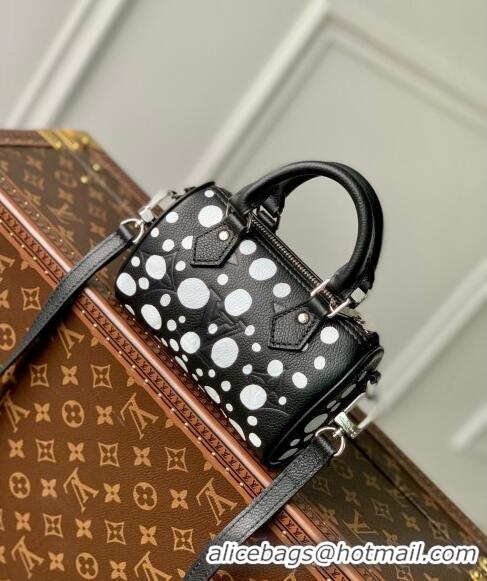 Unique Grade Louis Vuitton LVxYK Nano Speedy Bag with Painted Dots in Monogram Eclipse Canvas M81910 Black/Silver 2023