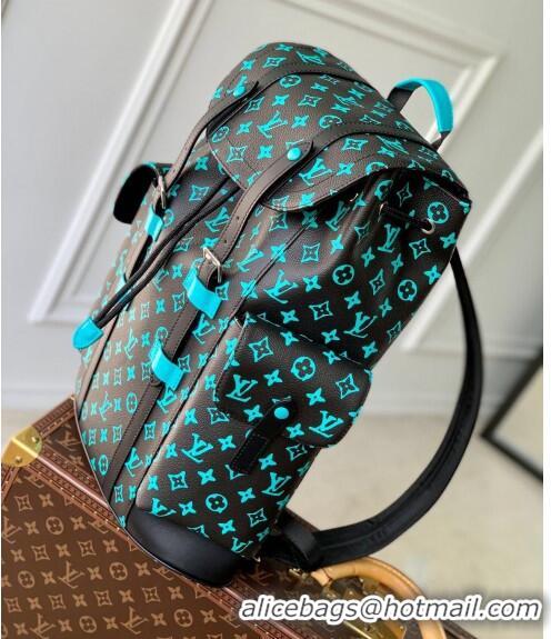 Trendy Design Louis Vuitton Christopher MM Backpack Bag in Monogram Playground Canvas M21936 Black/Blue 2023