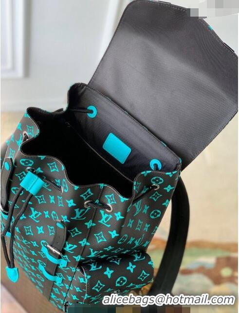 Trendy Design Louis Vuitton Christopher MM Backpack Bag in Monogram Playground Canvas M21936 Black/Blue 2023