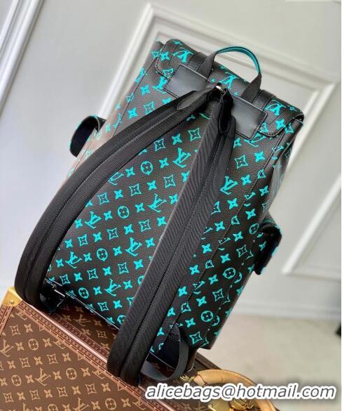 Trendy Design Louis Vuitton Christopher MM Backpack Bag in Monogram Playground Canvas M21936 Black/Blue 2023