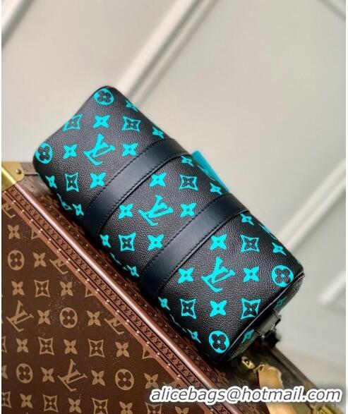 New Fashion Louis Vuitton Keepall Bandouliere 25 Bag in Monogram Playground Canvas M21938 Black/Blue 2023