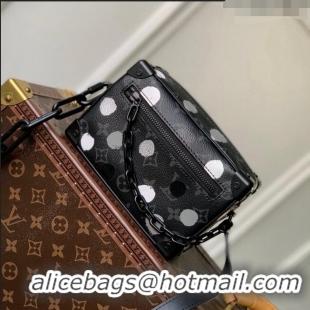 Famous Brand Louis Vuitton LVxYK Mini Soft Trunk Bag with Painted Dots in Monogram Eclipse Canvas M81936 Black/Silver 20