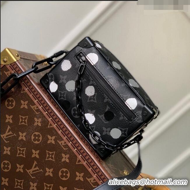 Famous Brand Louis Vuitton LVxYK Mini Soft Trunk Bag with Painted Dots in Monogram Eclipse Canvas M81936 Black/Silver 20