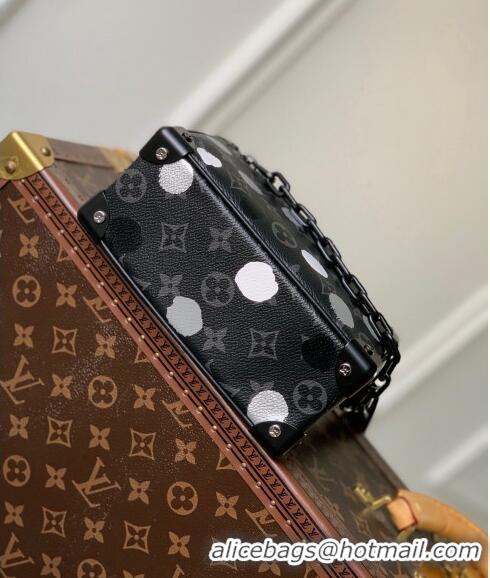 Famous Brand Louis Vuitton LVxYK Mini Soft Trunk Bag with Painted Dots in Monogram Eclipse Canvas M81936 Black/Silver 20