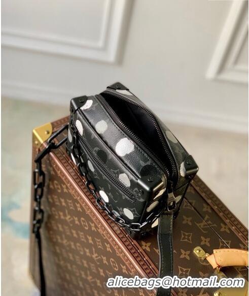 Famous Brand Louis Vuitton LVxYK Mini Soft Trunk Bag with Painted Dots in Monogram Eclipse Canvas M81936 Black/Silver 20