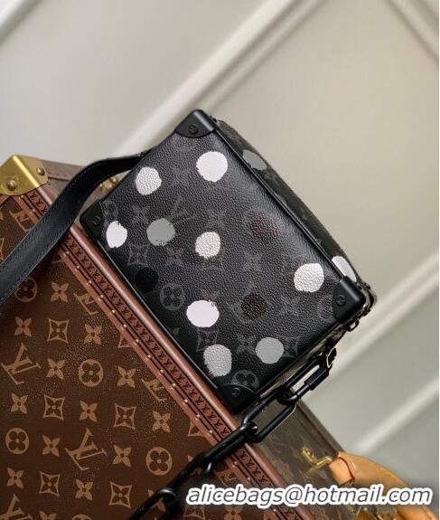 Famous Brand Louis Vuitton LVxYK Mini Soft Trunk Bag with Painted Dots in Monogram Eclipse Canvas M81936 Black/Silver 20