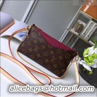 Good Product Louis Vuitton Pallas Clutch with Chain in Monogram Canvas M41638 Fuchsia 2023