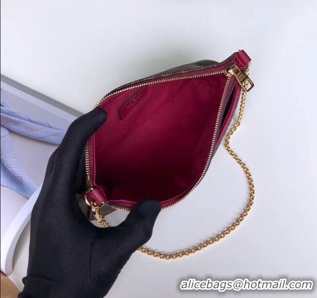 Good Product Louis Vuitton Pallas Clutch with Chain in Monogram Canvas M41638 Fuchsia 2023