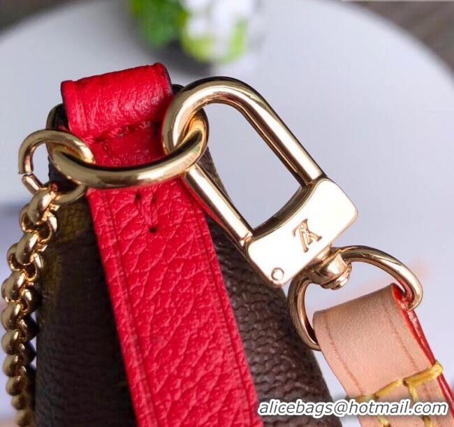 Top Quality Louis Vuitton Pallas Clutch with Chain in Monogram Canvas M41638 Red 2023