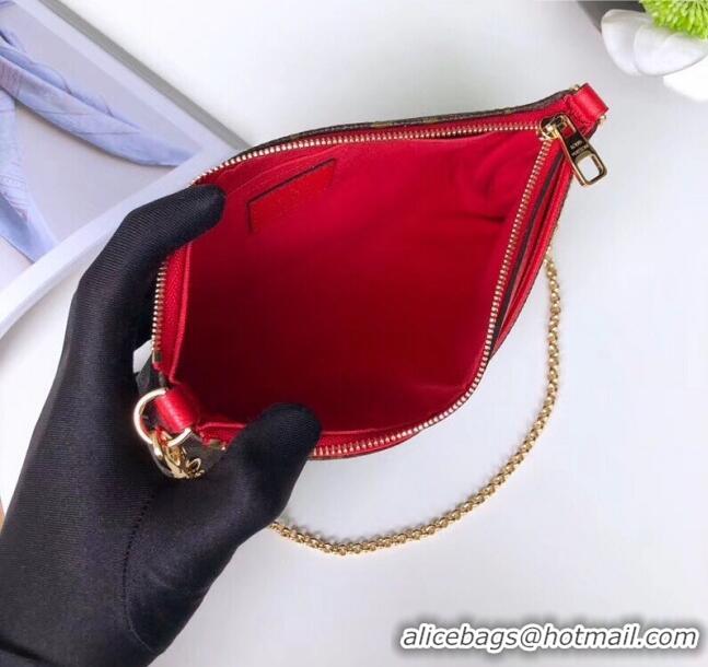 Top Quality Louis Vuitton Pallas Clutch with Chain in Monogram Canvas M41638 Red 2023