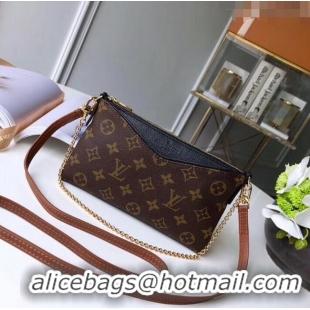 Shop Promotional Louis Vuitton Pallas Clutch with Chain in Monogram Canvas M41638 Black 2023