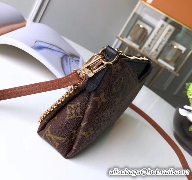 Shop Promotional Louis Vuitton Pallas Clutch with Chain in Monogram Canvas M41638 Black 2023