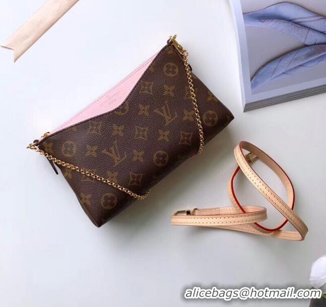 Good Product Louis Vuitton Pallas Clutch with Chain in Monogram Canvas M41638 Light Pink 2023