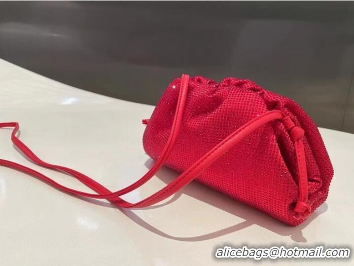 Super Quality Bottega Veneta Mini crystals clutch with strap 585852 red