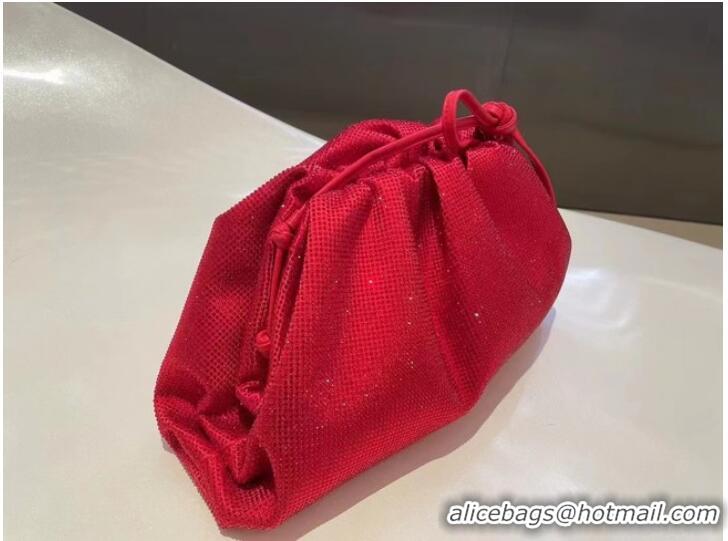 Super Quality Bottega Veneta Mini crystals clutch with strap 585852 red