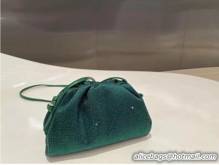 Promotional Bottega Veneta Mini crystals clutch with strap 585852 green