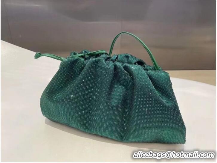 Promotional Bottega Veneta Mini crystals clutch with strap 585852 green