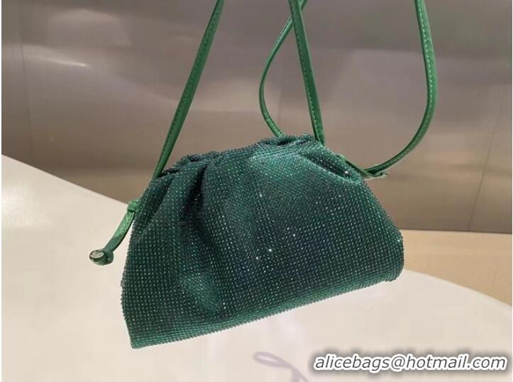 Promotional Bottega Veneta Mini crystals clutch with strap 585852 green