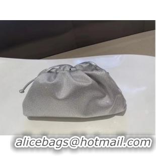 Promotional Bottega Veneta Mini crystals clutch with strap 585852 silver