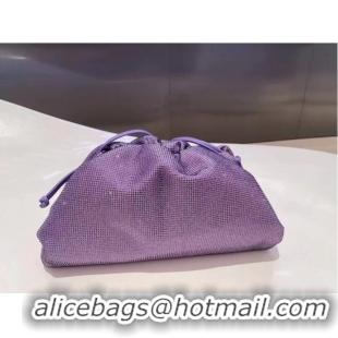 Reasonable Price Bottega Veneta Mini crystals clutch with strap 585852 Purple