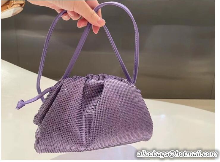 Reasonable Price Bottega Veneta Mini crystals clutch with strap 585852 Purple