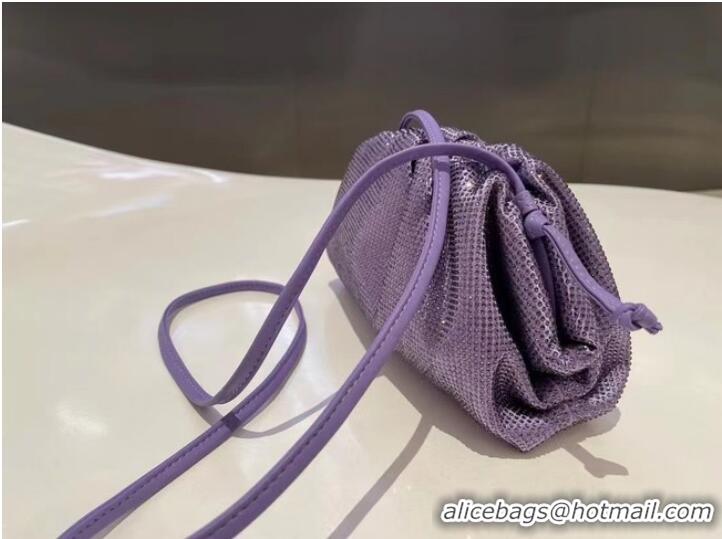 Reasonable Price Bottega Veneta Mini crystals clutch with strap 585852 Purple