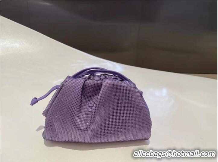 Reasonable Price Bottega Veneta Mini crystals clutch with strap 585852 Purple