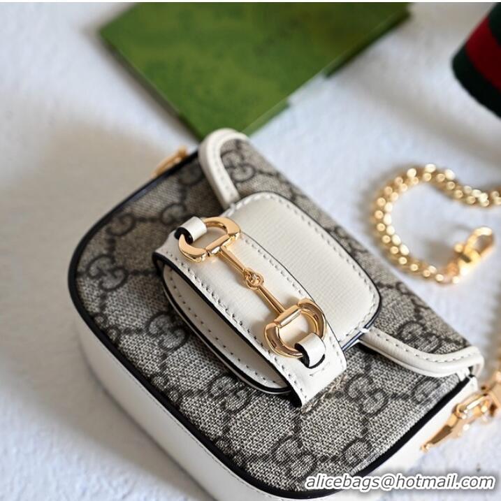 Top Quality Gucci Horsebit 1955 strap wallet 699760 white