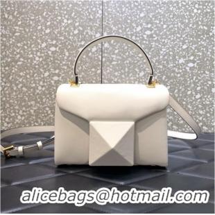 Famous Brand VALENTINO ONE STUD mini sheepskin shoulder bag WB0L13M white