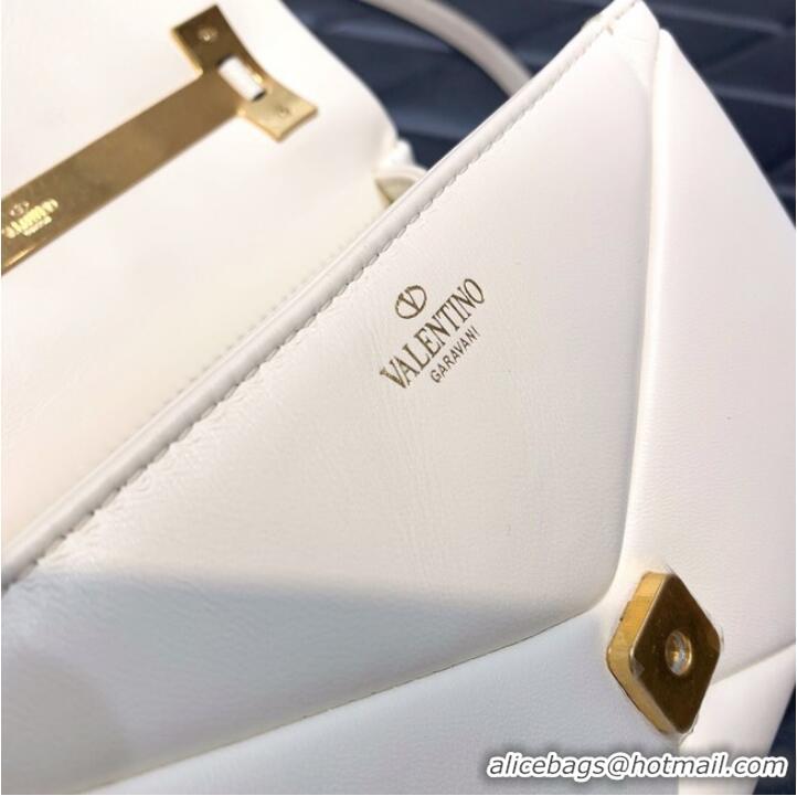 Famous Brand VALENTINO ONE STUD mini sheepskin shoulder bag WB0L13M white