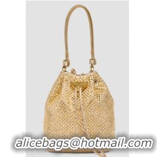 Reasonable Price Prada Satin mini-bag with crystals 1BE067 Platinum