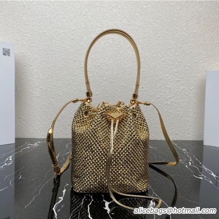 Reasonable Price Prada Satin mini-bag with crystals 1BE067 Platinum