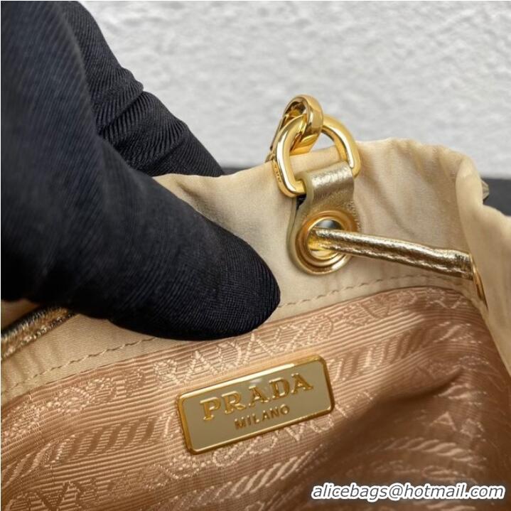 Super Quality Prada Satin nano-bag with crystals 1NR016 Platinum