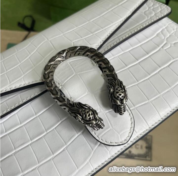 Discount Design Gucci Dionysus Alligator pattern small shoulder bag 400249 white