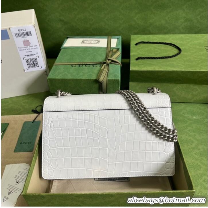 Discount Design Gucci Dionysus Alligator pattern small shoulder bag 400249 white