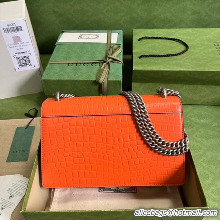 Pretty Style Gucci Dionysus Alligator pattern small shoulder bag 400249 orange