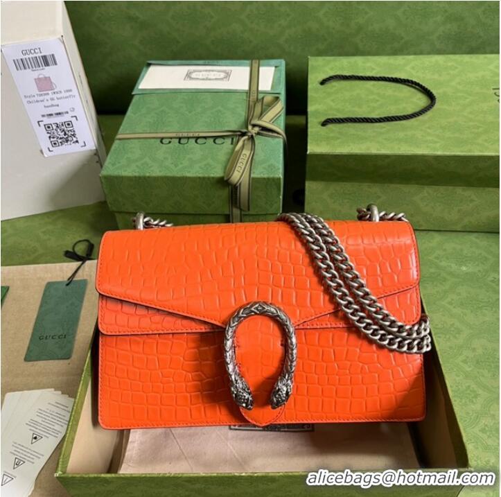 Pretty Style Gucci Dionysus Alligator pattern small shoulder bag 400249 orange