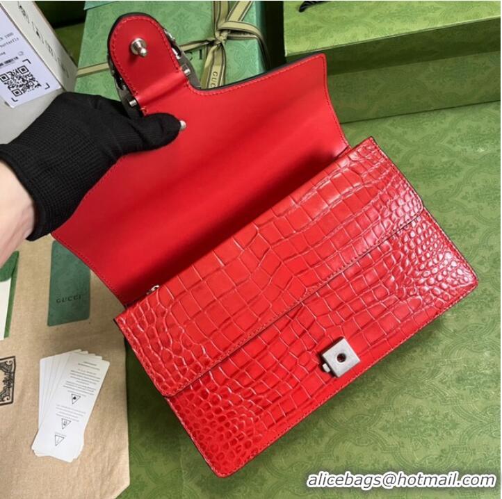 Buy Cheapest Gucci Dionysus Alligator pattern small shoulder bag 400249 red