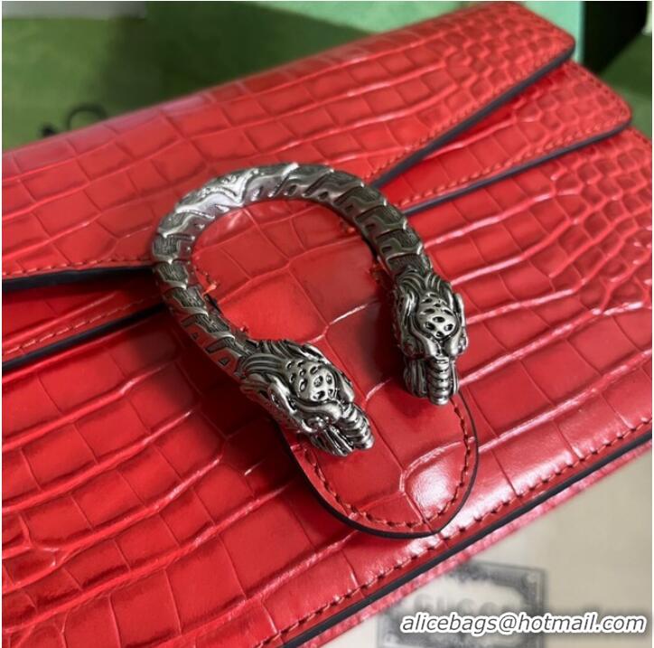 Buy Cheapest Gucci Dionysus Alligator pattern small shoulder bag 400249 red