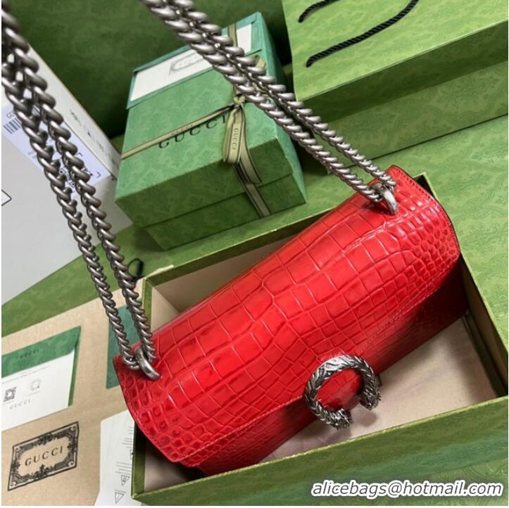 Buy Cheapest Gucci Dionysus Alligator pattern small shoulder bag 400249 red