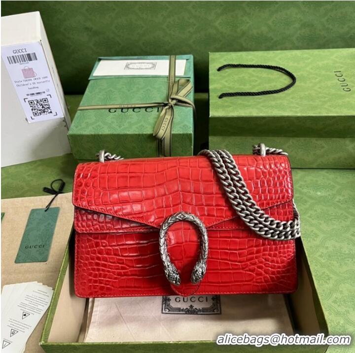 Buy Cheapest Gucci Dionysus Alligator pattern small shoulder bag 400249 red