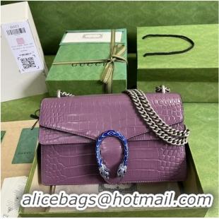 Trendy Design Gucci Dionysus Alligator pattern small shoulder bag 400249 purple