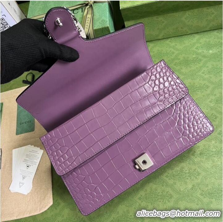 Trendy Design Gucci Dionysus Alligator pattern small shoulder bag 400249 purple