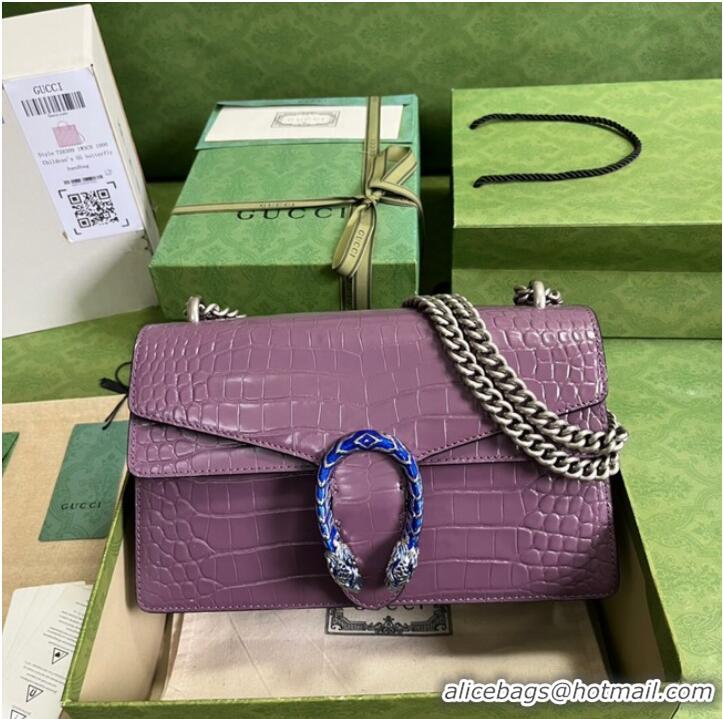 Trendy Design Gucci Dionysus Alligator pattern small shoulder bag 400249 purple