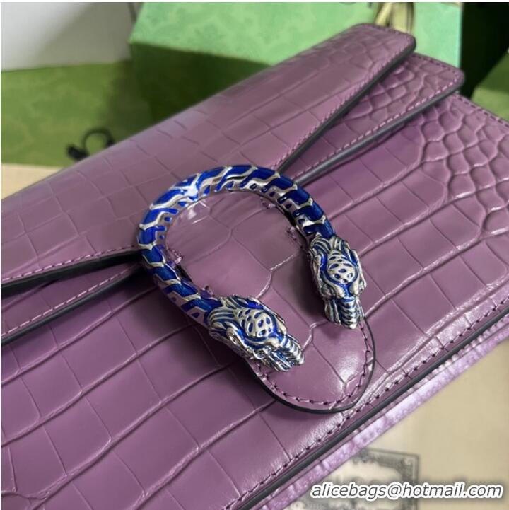 Trendy Design Gucci Dionysus Alligator pattern small shoulder bag 400249 purple