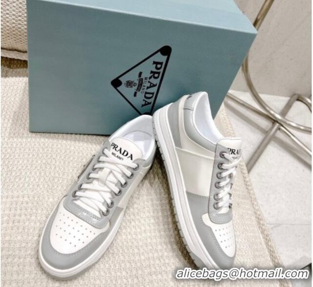 Good Product Prada Downtown Perforated Leather Sneakers Grey 020942