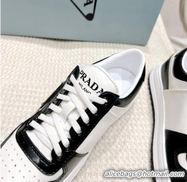 Affordable Price Prada Downtown Perforated Leather Sneakers Black/White 020943